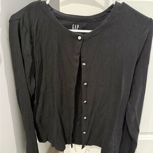 Black GAP cardigan with rhinestone buttons